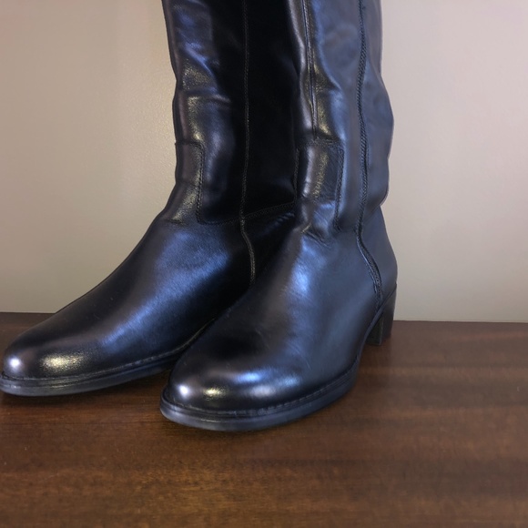 Franco Sarto Leather Cecilia Black Size 9 Boots - Picture 5 of 10
